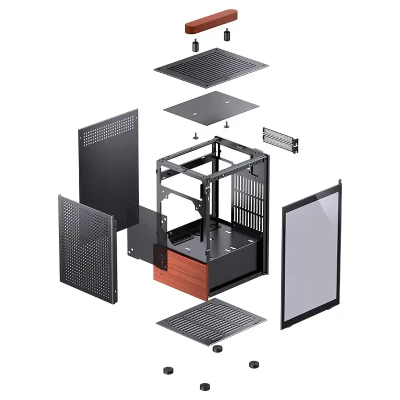 PC korpusas Jonsbo T6, Mini-Tower, Mini-ITX, juodas