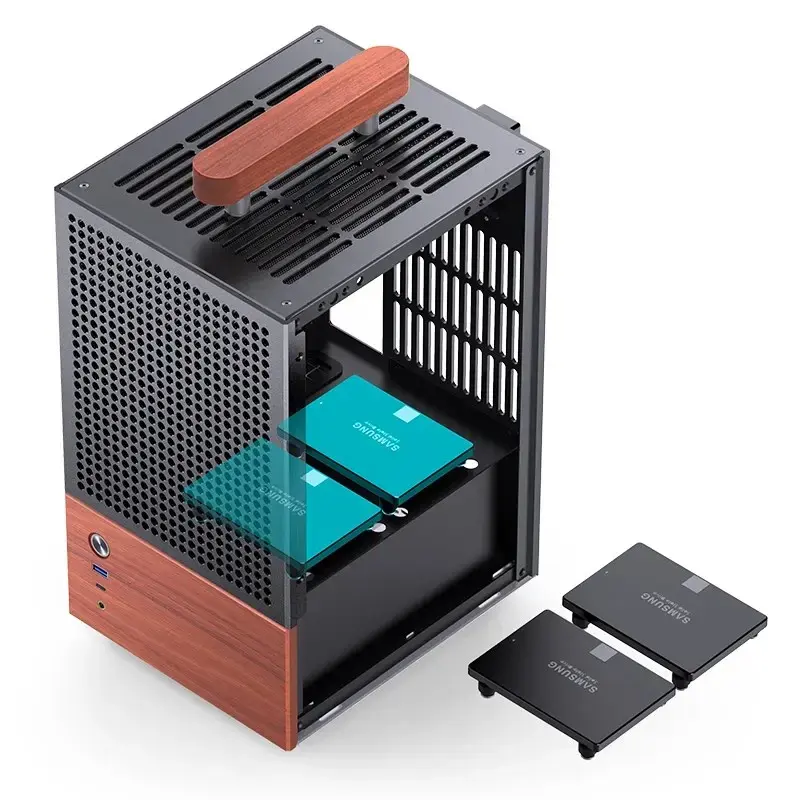 PC korpusas Jonsbo T6, Mini-Tower, Mini-ITX, juodas