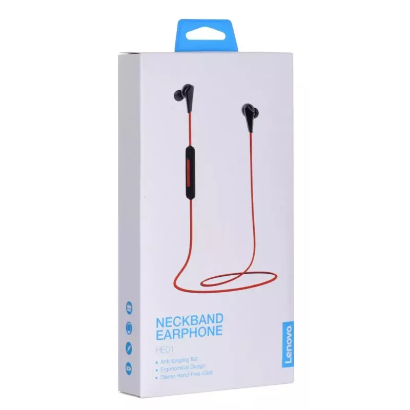 Belaidės Bluetooth ausinės Lenovo HE01 RAUDONOS
