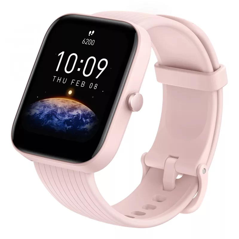 Amazfit Bip 3 Pro 4,29 cm (1,69 colio) TFT 44 mm Skaitmeninis 240 x 280 pikselių Jutiklinis ekranas Rožinis GPS (palydovinis)
