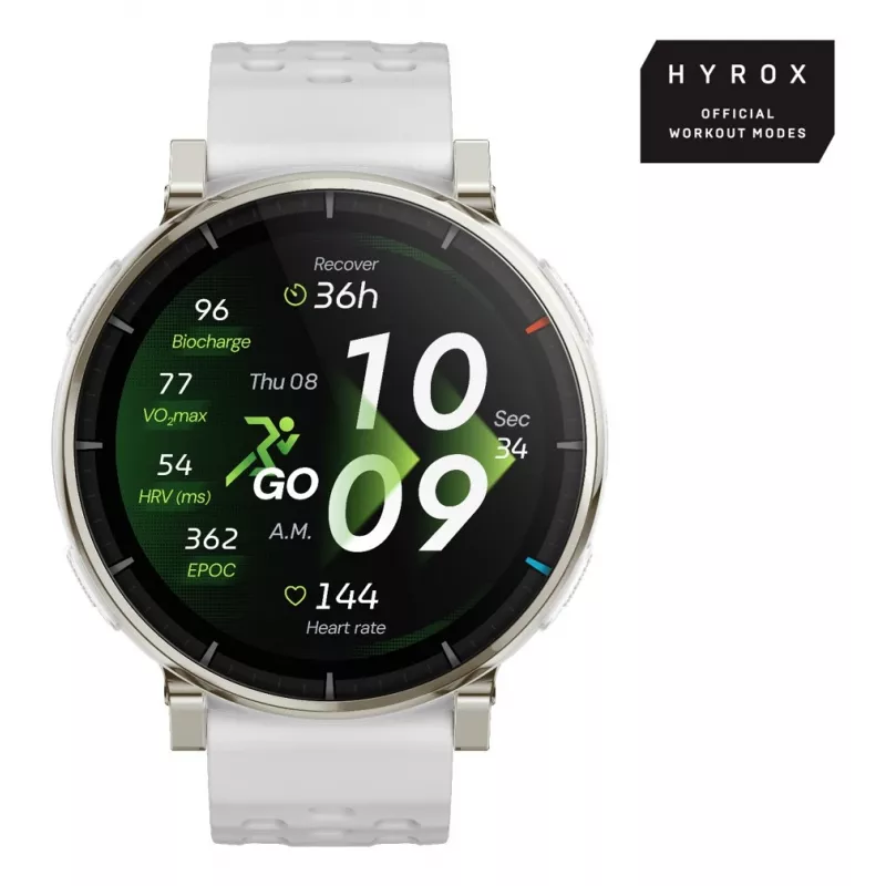 Išmanusis laikrodis Amazfit Active 3 — 3,35 cm (1,32 colio) AMOLED, 466×466, jutiklinis ekranas, GPS, 365 mAh, silikoninis dirželis