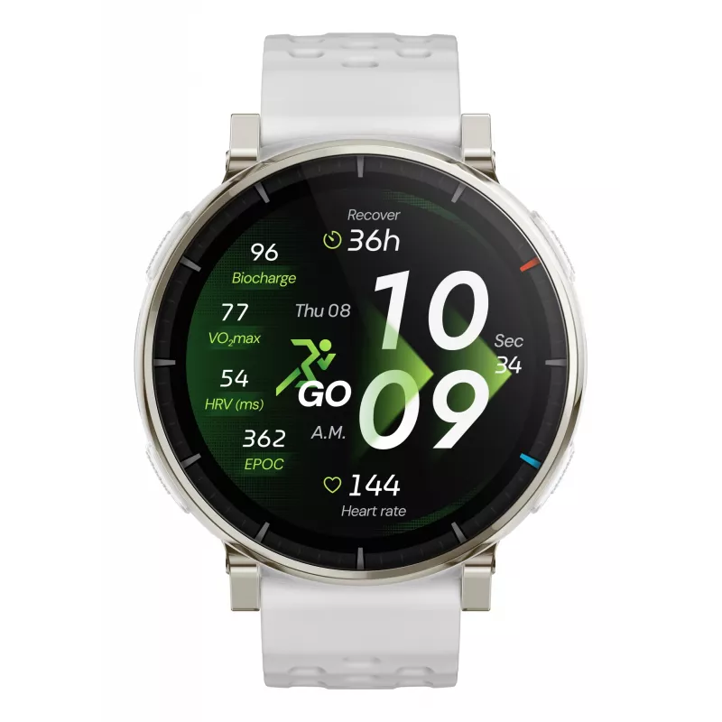 Išmanusis laikrodis Amazfit Active 3 — 3,35 cm (1,32 colio) AMOLED, 466×466, jutiklinis ekranas, GPS, 365 mAh, silikoninis dirželis