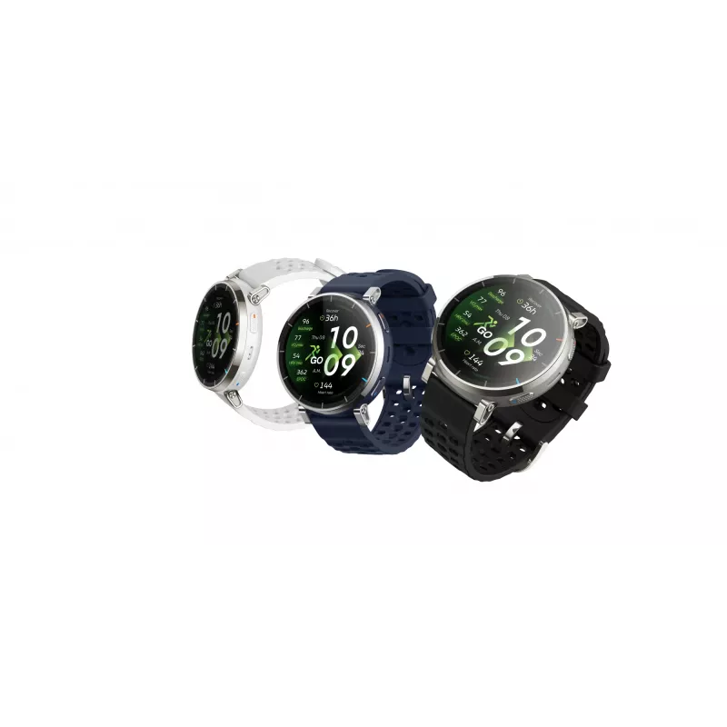 Išmanusis laikrodis Amazfit Active 3 — 3,35 cm (1,32 colio) AMOLED, 466×466, jutiklinis ekranas, GPS, 365 mAh, silikoninis dirželis