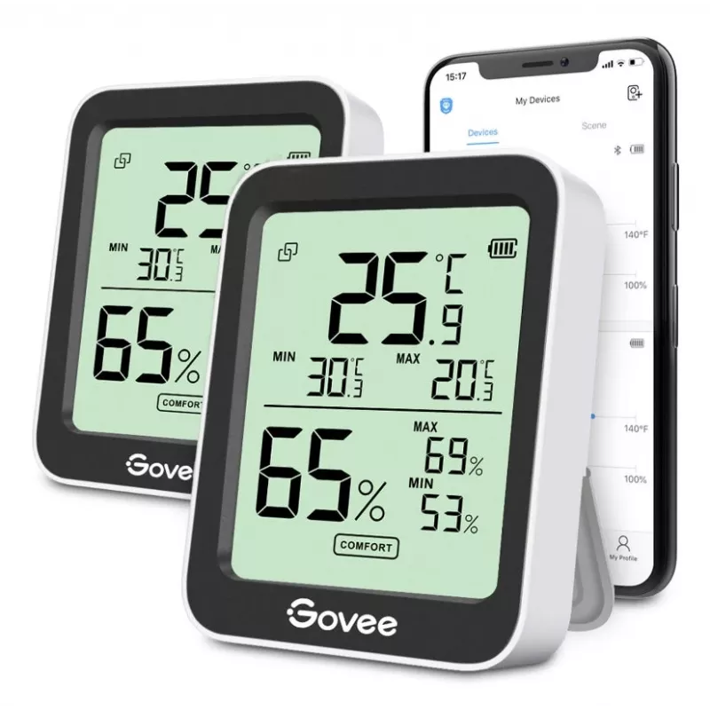 Govee H5075 vidaus temperatūros ir drėgmės jutiklis laisvai statomas belaidis