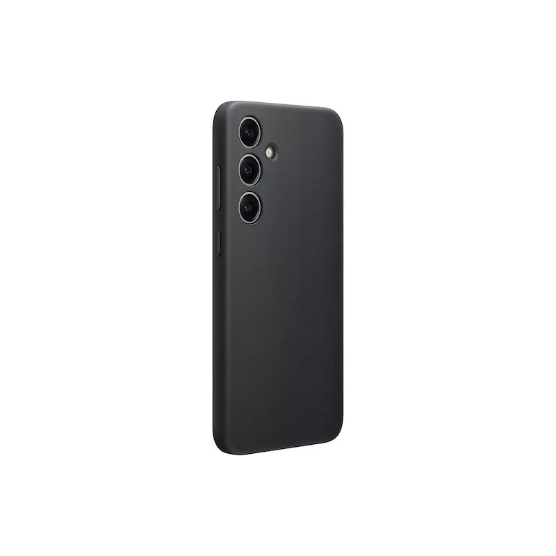 Samsung Galaxy S24+ veganiškos odos dėklas juodas vienspalvis 6,7 colio