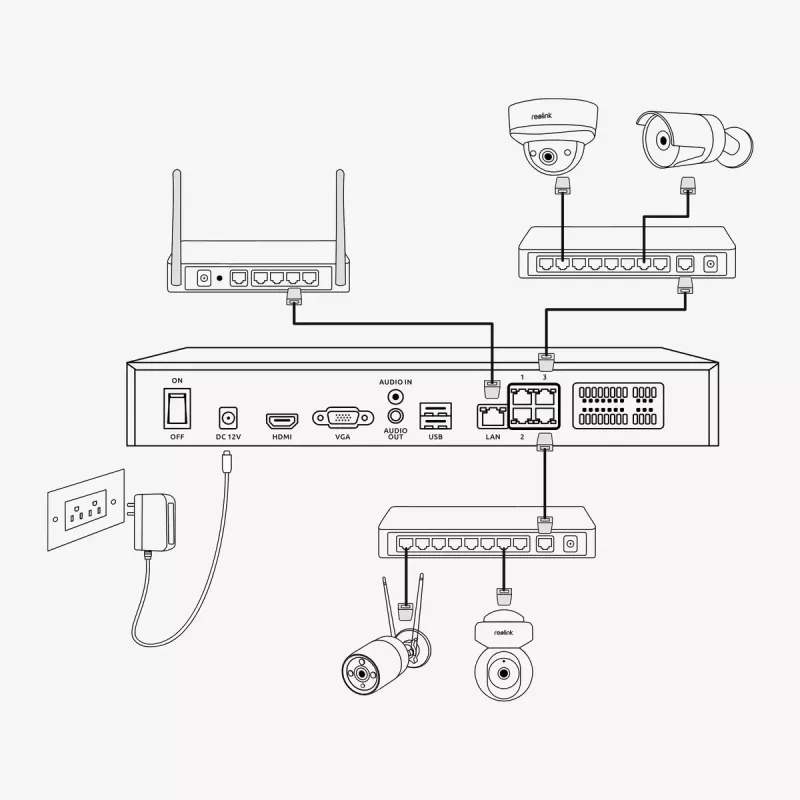 Apsaugos kamerų registratorius Reolink NVS36 36 kanalų PoE NVR 16MP