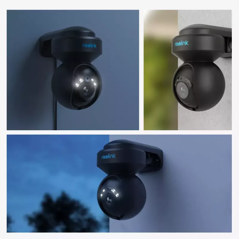 IP apsaugos kamera Reolink E540-B 5MP lauko Wi‑Fi, 2560x1920, 355° posūkis, 0–50° pakreipimas, IP65, MicroSD iki 256 GB