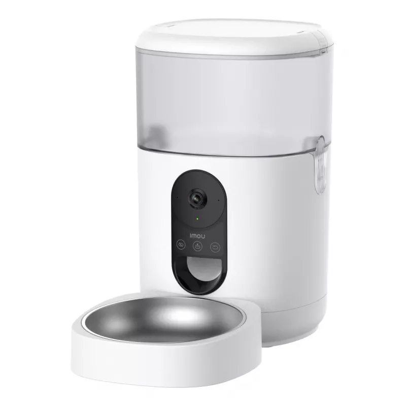 Automatinė gyvūnų ėdalo dalytuvė IMOU PF1 — 4 L nerūdijančio plieno bunkeris, Wi‑Fi 4, baterija / nuolatinė srovė, 1 dubuo