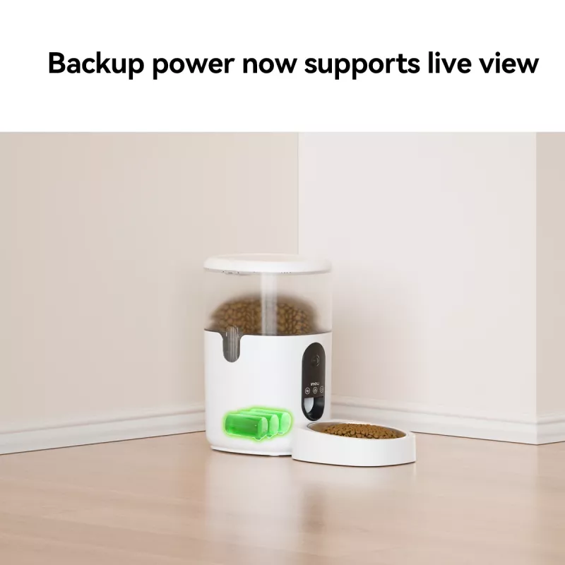 Automatinė gyvūnų ėdalo dalytuvė IMOU PF1 — 4 L nerūdijančio plieno bunkeris, Wi‑Fi 4, baterija / nuolatinė srovė, 1 dubuo