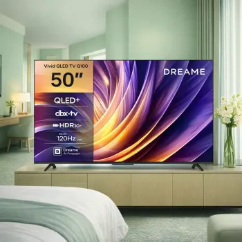 Išmanusis televizorius Dreame Vivid Q100 50 colių, QLED+, 4K UHD, Google TV, 120Hz, AI procesorius, juodas