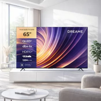 Išmanusis televizorius Dreame Vivid Q100 65 colių, QLED+, 4K UHD, Google TV, 120 Hz, AI procesorius, juodas