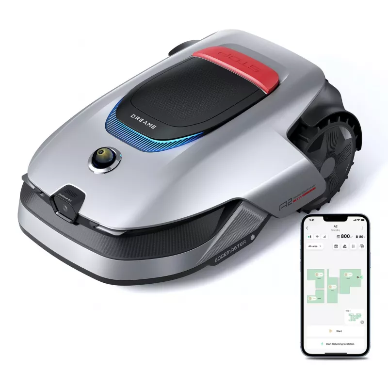 Dreame A2 1200 robotinė vejapjovė su baterija, juoda, pilka