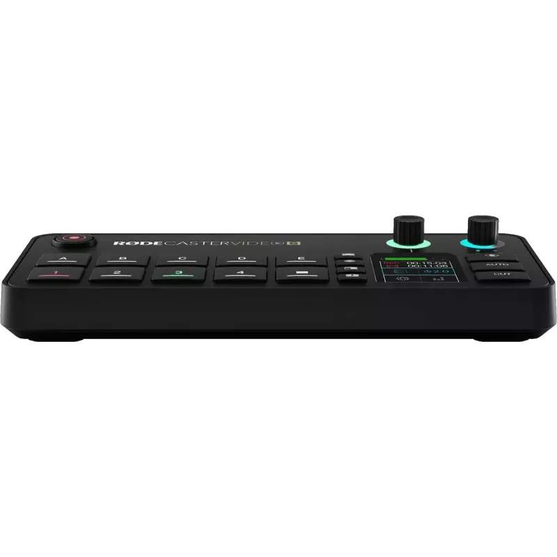 Daugiakanalė podcast'ų ir tiesioginių transliacijų gamybos pultas Rode RodeCaster Video S RCVS-E — jutiklinis ekranas, Wi‑Fi, Bluetooth 5.3, 5x USB-C, 3x HDMI įvestis, 1x HDMI išvestis, microSD