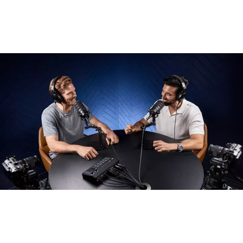 Daugiakanalė podcast'ų ir tiesioginių transliacijų gamybos pultas Rode RodeCaster Video S RCVS-E — jutiklinis ekranas, Wi‑Fi, Bluetooth 5.3, 5x USB-C, 3x HDMI įvestis, 1x HDMI išvestis, microSD