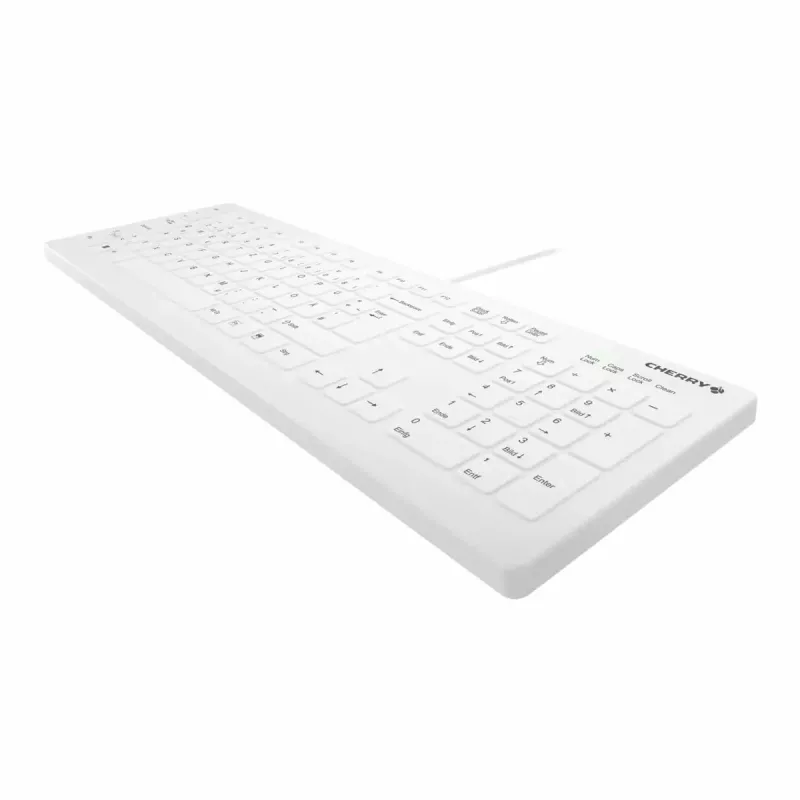 Laidinis pilno dydžio klaviatūra su aktyviuoju mygtuku CHERRY AK-C8112 Medical USB QWERTZ 105 klavišai balta 1,8 m