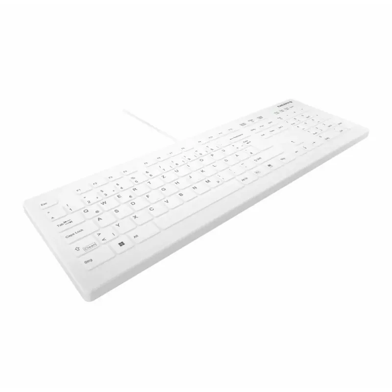 Laidinis pilno dydžio klaviatūra su aktyviuoju mygtuku CHERRY AK-C8112 Medical USB QWERTZ 105 klavišai balta 1,8 m