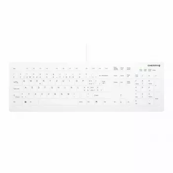 Laidinis pilno dydžio klaviatūra su aktyviuoju mygtuku CHERRY AK-C8112 Medical USB QWERTZ 105 klavišai balta 1,8 m
