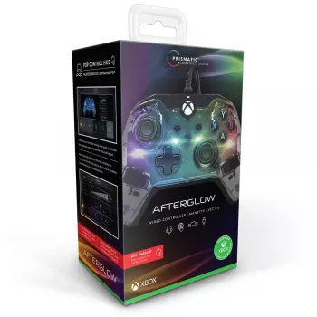 PDP Afterglow žaidimų pultas juodas mėlynas permatomas USB Xbox One Series X S laidinis 2,4 m