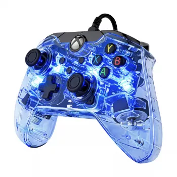 PDP Afterglow žaidimų pultas juodas mėlynas permatomas USB Xbox One Series X S laidinis 2,4 m