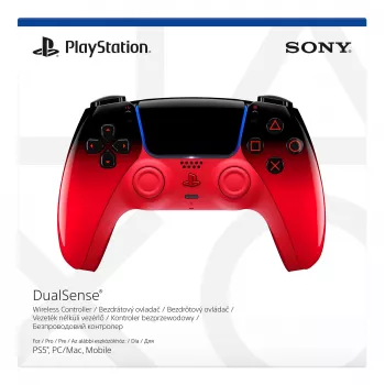 „Sony DualSense“ žaidimų pultas, skirtas „PlayStation 5“ – „Bluetooth“ / USB, baterija, juoda / raudona, USB-C, 188×69×189 mm