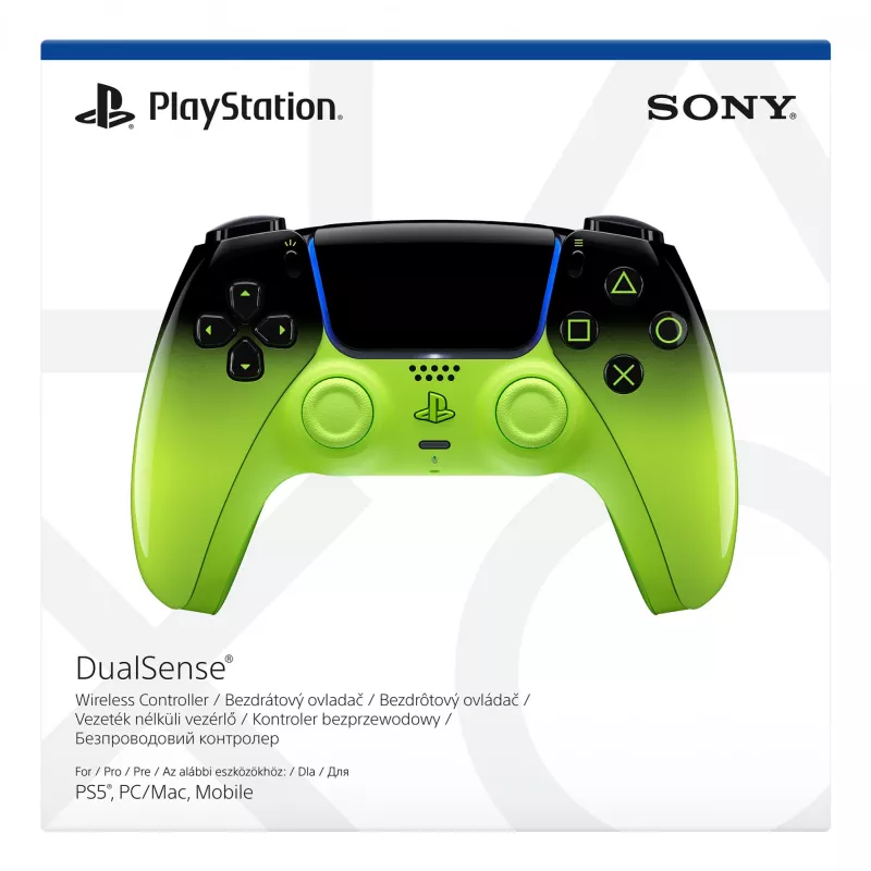 Žaidimų pultas Sony DualSense, skirtas PlayStation 5 – Bluetooth/USB, juoda/žalia, analoginis/skaitmeninis, USB-C