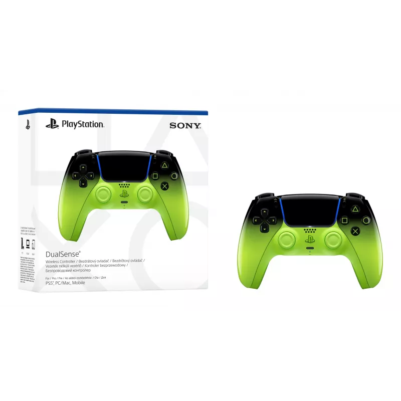 Žaidimų pultas Sony DualSense, skirtas PlayStation 5 – Bluetooth/USB, juoda/žalia, analoginis/skaitmeninis, USB-C
