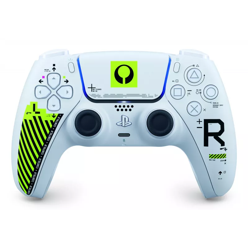 Gamepad Sony DualSense, skirtas PlayStation 5 — Bluetooth/USB, balta ir žalia, analoginis/skaitmeninis, USB‑C