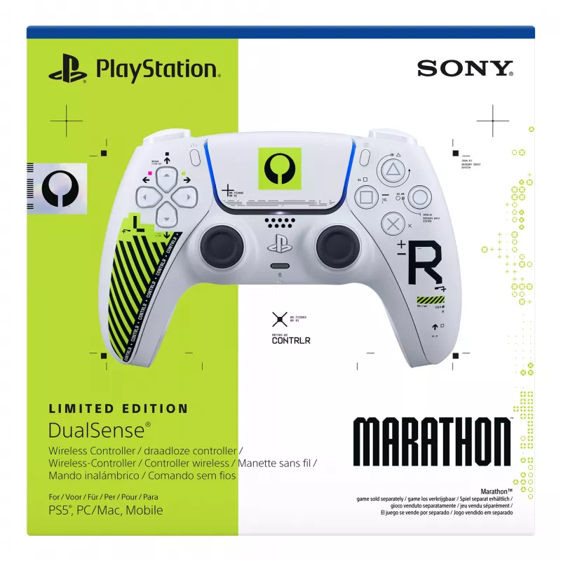 Gamepad Sony DualSense, skirtas PlayStation 5 — Bluetooth/USB, balta ir žalia, analoginis/skaitmeninis, USB‑C