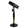 Stalinis mikrofono stovas Shure SH-DESKTOP1, apvalus metalinis pagrindas, 3/8 colio sriegis, aukštis 26,7–40,6 cm, juodas