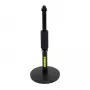 Stalinis mikrofono stovas Shure SH-DESKTOP1, apvalus metalinis pagrindas, 3/8 colio sriegis, aukštis 26,7–40,6 cm, juodas