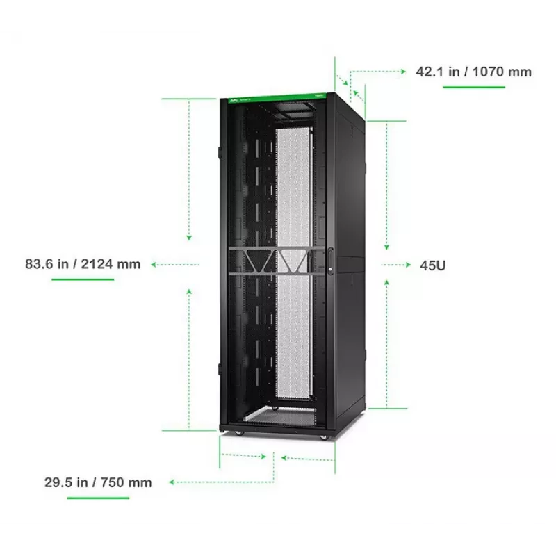 APC NetShelter SX Serverių spinta Gen 2, 45U, 2124A x 750P x 1070G mm, su šonais, juoda