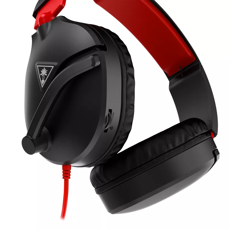 Over-ear stereo žaidimų ausinės Turtle Recon 70 — juodos, laidinės stereo, vienos ausinės kaušelio valdikliai