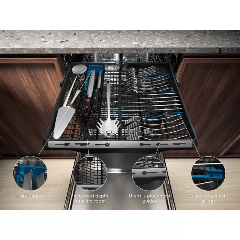 Įmontuojama indaplovė Electrolux EEM69410W — 15 vietų, 42 dB, pilno dydžio 60 cm, AirDry