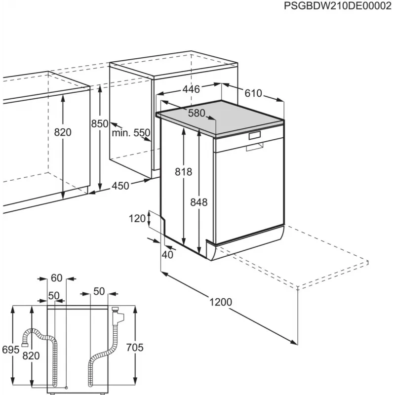 Electrolux ESA42110SW laisvai pastatoma indaplovė 9 stalčių komplektams 47 dB