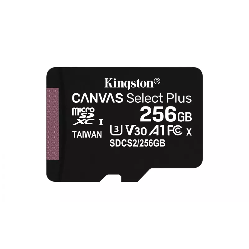 Kingston Technology Canvas Select 256 GB microSDXC Plus 100R A1 C10 kortelė + adapteris