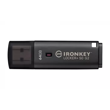 USB atmintinė KINGSTON IronKey Locker Plus 50 G2 64GB, USB Type-A, USB 3.2 Gen 1, AES-256, FIPS 197