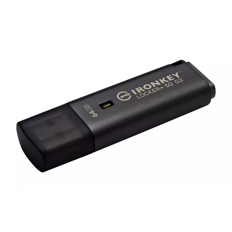 USB atmintinė KINGSTON IronKey Locker Plus 50 G2 64GB, USB Type-A, USB 3.2 Gen 1, AES-256, FIPS 197