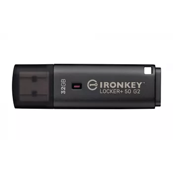 USB atmintinė KINGSTON IronKey Locker Plus 50 G2 32 GB, USB 3.2 Gen 1 Type-A, AES-256, FIPS 197