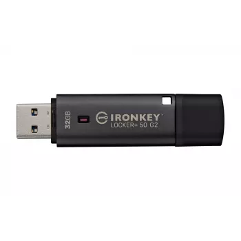 USB atmintinė KINGSTON IronKey Locker Plus 50 G2 32 GB, USB 3.2 Gen 1 Type-A, AES-256, FIPS 197