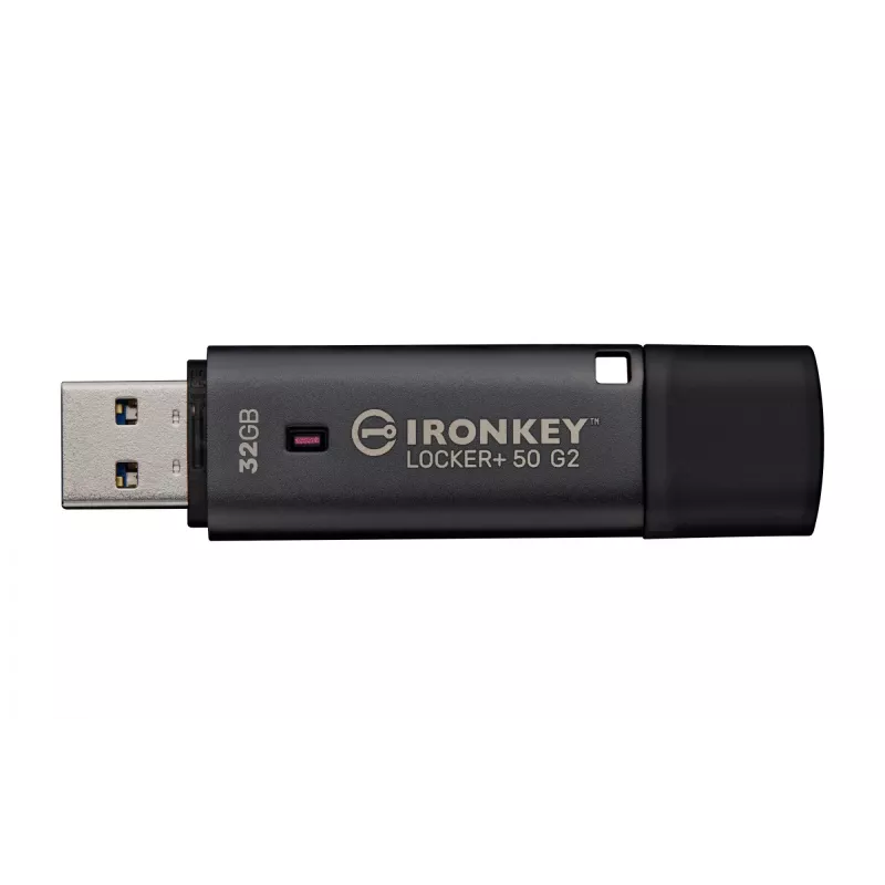 USB atmintinė KINGSTON IronKey Locker Plus 50 G2 32 GB, USB 3.2 Gen 1 Type-A, AES-256, FIPS 197
