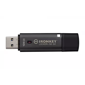 USB atmintinė KINGSTON IronKey Locker Plus 50 G2 128GB, USB Type-A, USB 3.2 Gen 1, AES-256, FIPS 197