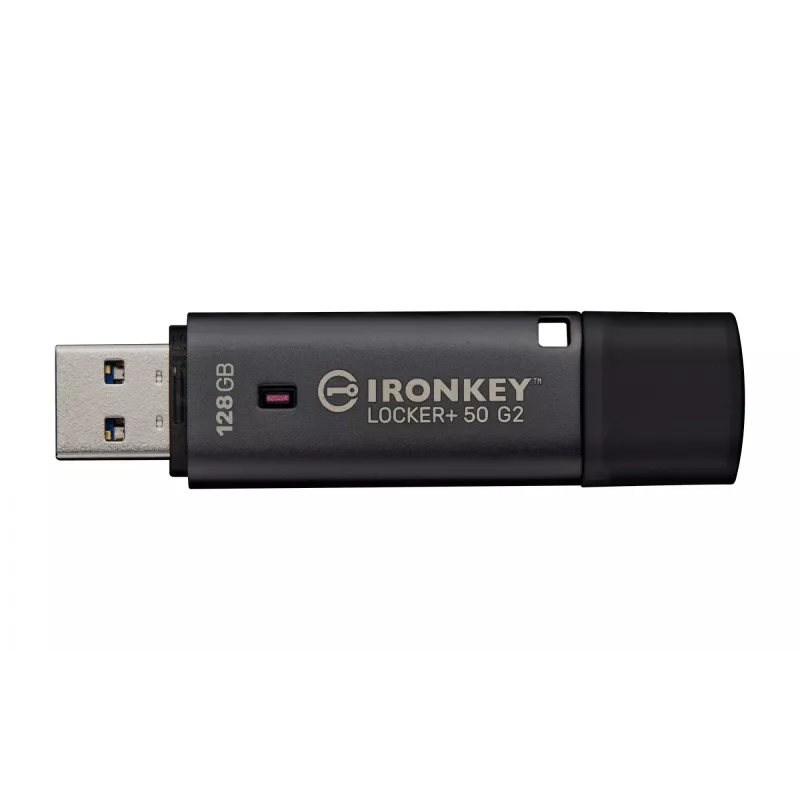 USB atmintinė KINGSTON IronKey Locker Plus 50 G2 128GB, USB Type-A, USB 3.2 Gen 1, AES-256, FIPS 197