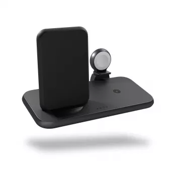 Zens mobiliojo įrenginio įkroviklis ZEDC15B/00 — Vidaus kintamosios srovės/USB su 1x USB-A, 1x USB-C, belaidžiu greituoju įkrovimu, 1,5 m kabeliu, juodas