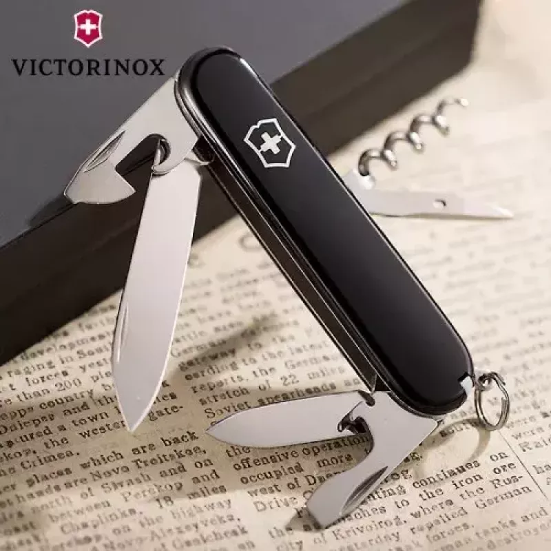 Victorinox Spartan juodas šveicariškas armijos peilis 12 funkcijų juodas