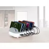 Manhattan 10 prievadų USB-C įkrovimo stotelė, USB-C išvestis: 10x 20W, maks. 200W, maitinimas iš kintamosios srovės tinklo (įsk. US/EU/UK adapterius)