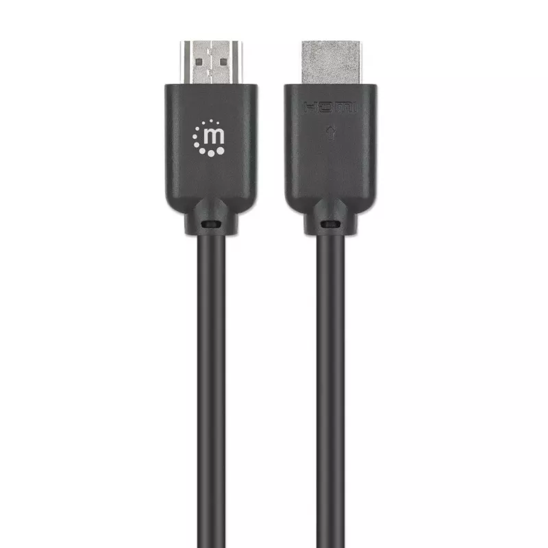 Manhattan HDMI 4K@60Hz laidas su Ethernet, 10 m, tinkamas VISOMS 4K ir 1080p/HD reikmėms – atnaujinant dabar arba turėkite paruoštą, kai prireiks, kištukas–kištukas, juodas, Ultra HD 4k x 2k, garantija visam laikui, aukščiausios klasės didelės spartos
