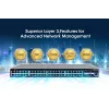 Intellinet 54 prievadų L3 pilnai valdomas PoE+ komutatorius su 48 Gigabit Ethernet prievadais ir 6 SFP+ aukštynkrypčiais