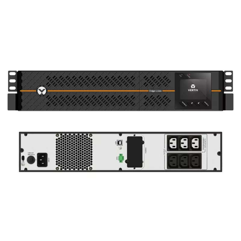 Vertiv EDGELI-1500IRT2U nepertraukiamo maitinimo šaltinis (UPS) Line-Interactive 1.5 kVA 1350 W 6 kintamosios srovės lizdų