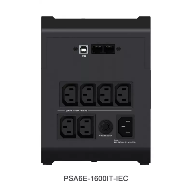 Vertiv PowerUPS 200 Essential PSA6E-1600IT-IEC, 1600VA/925W, linijinė-interaktyvi, 1,6 kVA, 925 W, sinusoidė, 140 V, 290 V