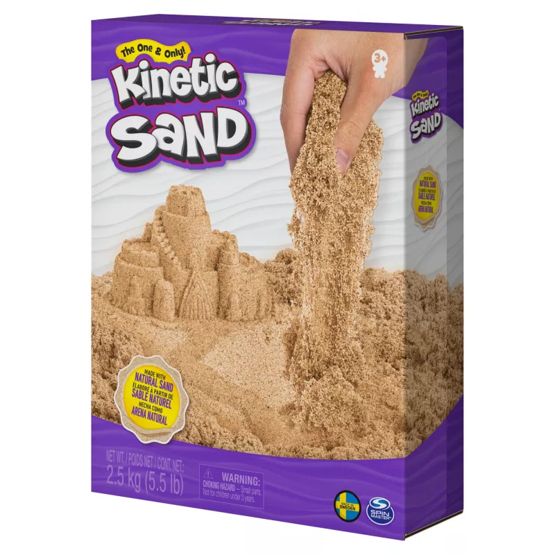 „Kinetic Sand“, 2,5 kg natūralios rudos spalvos žaidimų smėlio, skirtas menams ir amatams, smėlio dėžei, išskirtinis „Amazon“ produktas (pakuotė gali skirtis), formuojami sensoriniai žaislai, nuo 3 metų